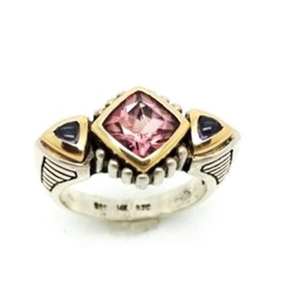 Genuine Morganite Star Sapphire 14K 925 ss Ring - Picture 1 of 5